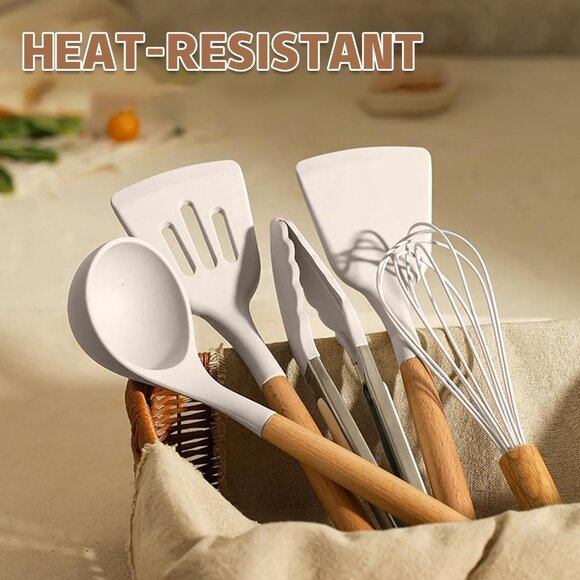33 pcs Non-Stick Silicone Cooking Kitchen Utensils Spatula Set with Holder - Picture 15 of 16